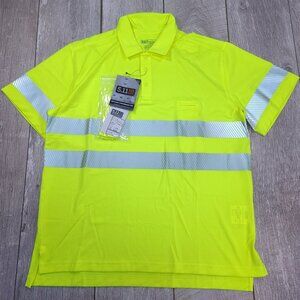 5.11 Tactical Shirt Mens Large High Visibility Yellow Short Sleeve Polo Top